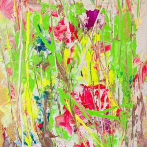 Abstract floral painting 'Three'